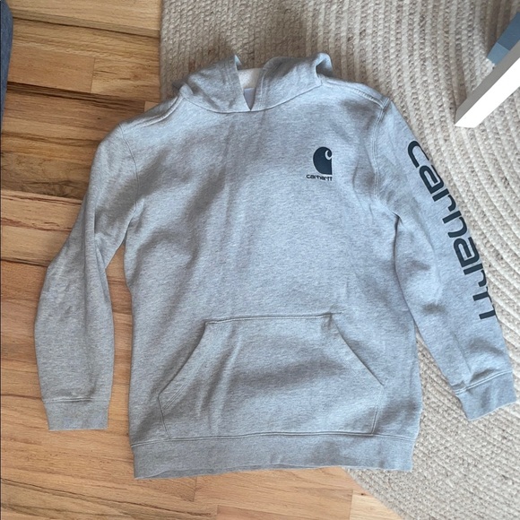 Carhartt Heather Gray Logo Hoodie - Picture 1 of 4